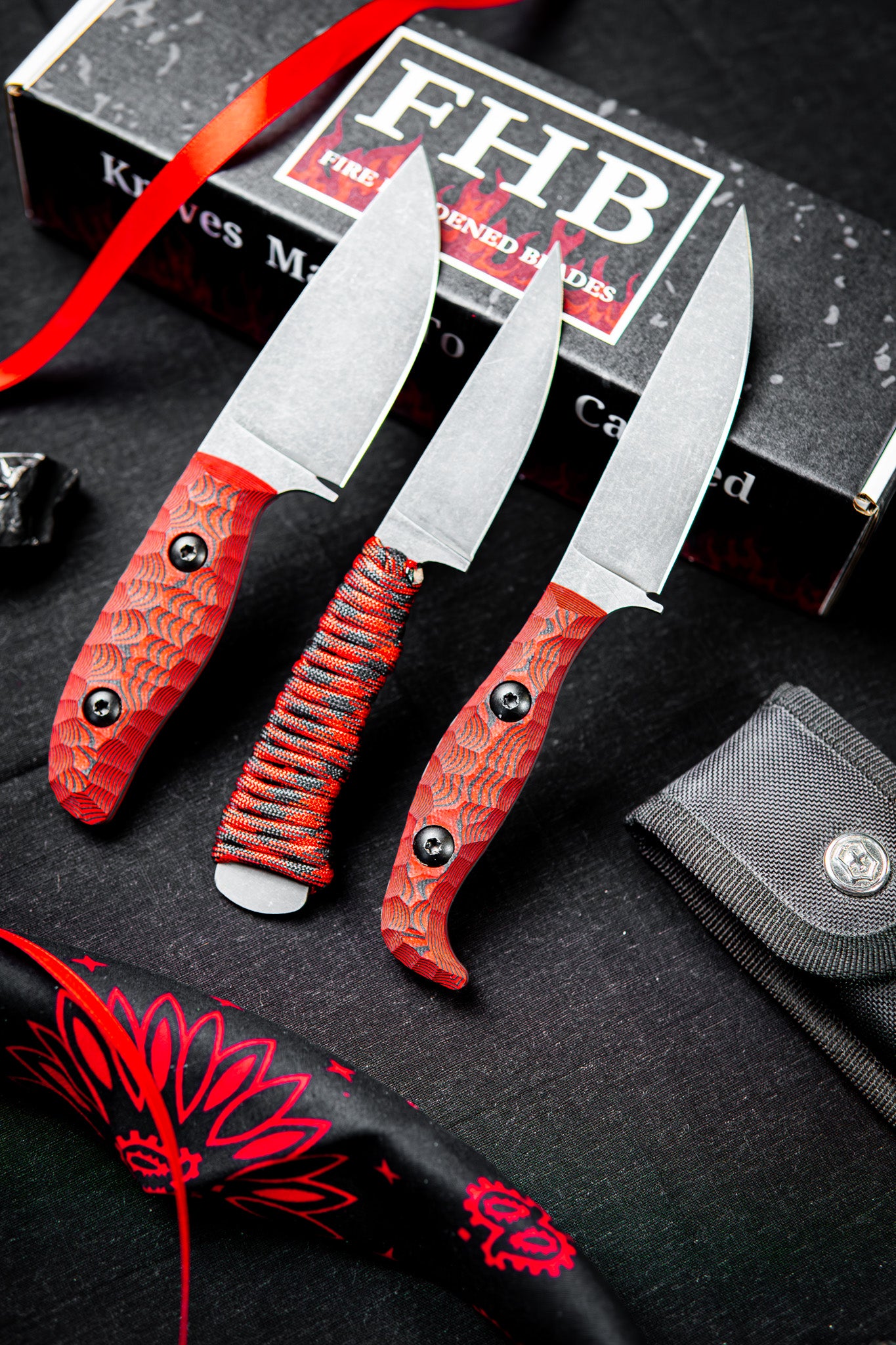 Full Set- Crimson Red & Black