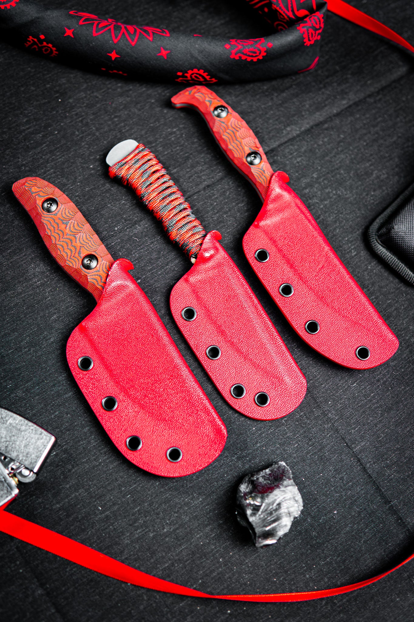 Full Set- Crimson Red & Black